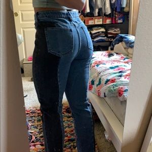 PACSUN multicolor half denim half black jeans sz30